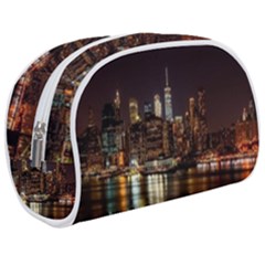 New York City Panorama Urban Hudson River Water Make Up Case (medium) by danenraven