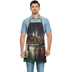 New York City Panorama Urban Hudson River Water Kitchen Apron by danenraven