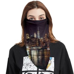 New York City Panorama Urban Hudson River Water Face Covering Bandana (triangle) by danenraven