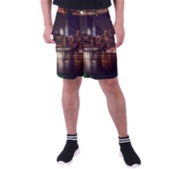 New York City Panorama Urban Hudson River Water Men s Pocket Shorts by danenraven