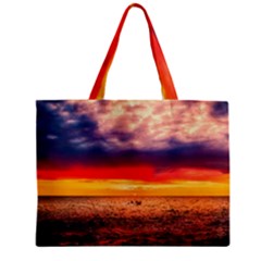 Denmark Sunset Dusk Sky Clouds Sea Ocean Water Zipper Mini Tote Bag by danenraven