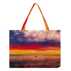 Denmark Sunset Dusk Sky Clouds Sea Ocean Water Medium Tote Bag by danenraven