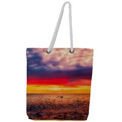 Denmark Sunset Dusk Sky Clouds Sea Ocean Water Full Print Rope Handle Tote (large) by danenraven