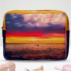 Denmark Sunset Dusk Sky Clouds Sea Ocean Water Make Up Pouch (large) by danenraven