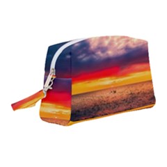 Denmark Sunset Dusk Sky Clouds Sea Ocean Water Wristlet Pouch Bag (medium) by danenraven