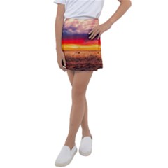 Denmark Sunset Dusk Sky Clouds Sea Ocean Water Kids  Tennis Skirt by danenraven