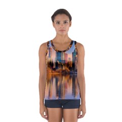 Vancouver Canada Sea Ocean Reflections Skyline Sport Tank Top  by danenraven