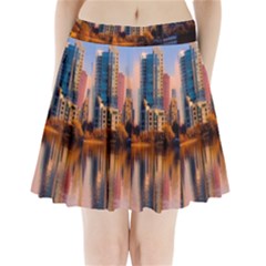 Vancouver Canada Sea Ocean Reflections Skyline Pleated Mini Skirt by danenraven