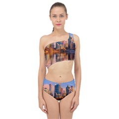 Vancouver Canada Sea Ocean Reflections Skyline Spliced Up Two Piece Swimsuit by danenraven