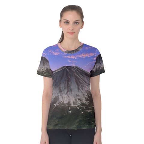 Mount Mountain Fuji Japan Volcano Mountains Women s Cotton Tee by danenraven