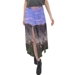 Mount Mountain Fuji Japan Volcano Mountains Velour Split Maxi Skirt by danenraven