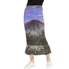 Mount Mountain Fuji Japan Volcano Mountains Maxi Fishtail Chiffon Skirt by danenraven