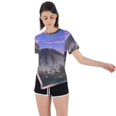 Mount Mountain Fuji Japan Volcano Mountains Asymmetrical Short Sleeve Sports Tee by danenraven