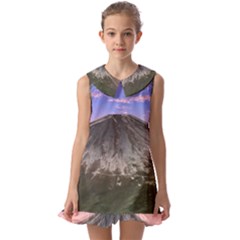 Mount Mountain Fuji Japan Volcano Mountains Kids  Pilgrim Collar Ruffle Hem Dress by danenraven