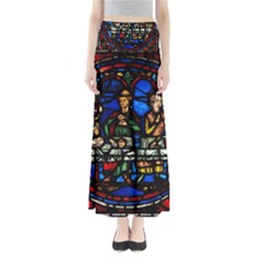 Window Stained Glass Chartres Cathedral Full Length Maxi Skirt by danenraven