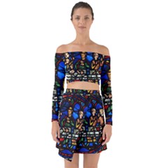 Window Stained Glass Chartres Cathedral Off Shoulder Top With Skirt Set by danenraven