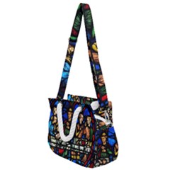 Window Stained Glass Chartres Cathedral Rope Handles Shoulder Strap Bag by danenraven