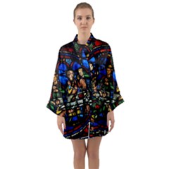 Window Stained Glass Chartres Cathedral Long Sleeve Satin Kimono by danenraven