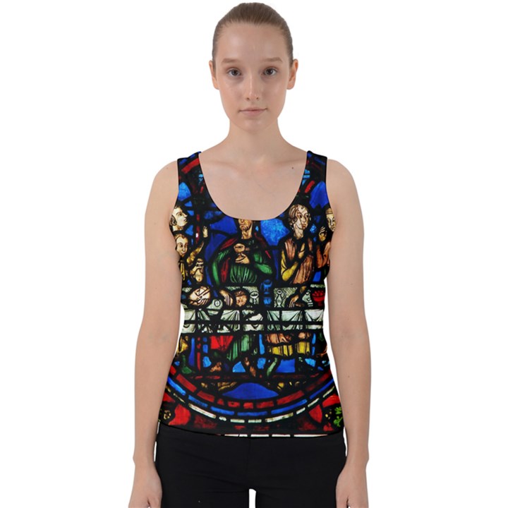 Window Stained Glass Chartres Cathedral Velvet Tank Top