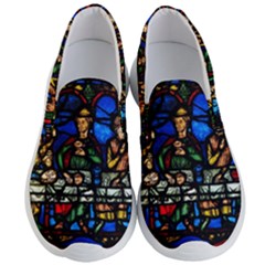 Window Stained Glass Chartres Cathedral Men s Lightweight Slip Ons by danenraven