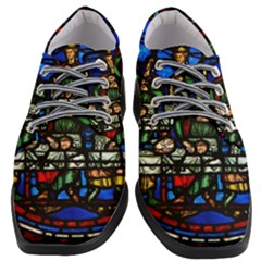 Window Stained Glass Chartres Cathedral Women Heeled Oxford Shoes by danenraven