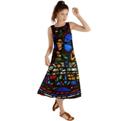 Window Stained Glass Chartres Cathedral Summer Maxi Dress by danenraven