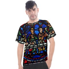 Window Stained Glass Chartres Cathedral Men s Sport Top by danenraven