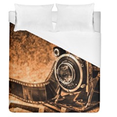 Camera Film Vintage Film Camera Old Old Camera Duvet Cover (queen Size) by danenraven