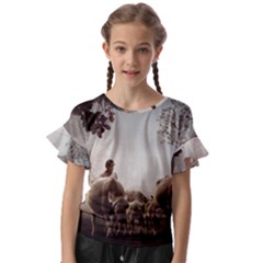 Man Cattle Animals Cows Bulls Calves Mammals Kids  Cut Out Flutter Sleeves by danenraven