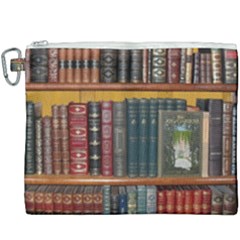 Books Library Bookshelf Bookshop Vintage Antique Canvas Cosmetic Bag (xxxl) by danenraven