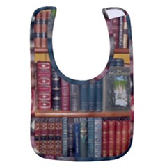 Books Library Bookshelf Bookshop Vintage Antique Baby Bib by danenraven