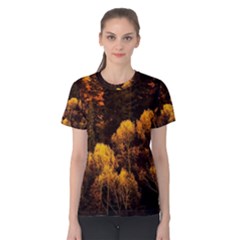 Autumn Fall Foliage Forest Trees Woods Nature Women s Cotton Tee