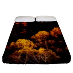 Autumn Fall Foliage Forest Trees Woods Nature Fitted Sheet (king Size) by danenraven