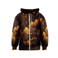 Autumn Fall Foliage Forest Trees Woods Nature Kids  Zipper Hoodie