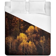 Autumn Fall Foliage Forest Trees Woods Nature Duvet Cover (california King Size) by danenraven