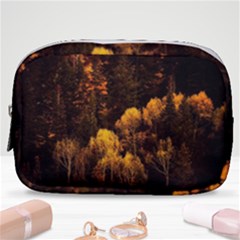 Autumn Fall Foliage Forest Trees Woods Nature Make Up Pouch (small) by danenraven