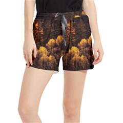 Autumn Fall Foliage Forest Trees Woods Nature Women s Runner Shorts by danenraven