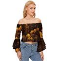 Autumn Fall Foliage Forest Trees Woods Nature Off Shoulder Flutter Bell Sleeve Top View3