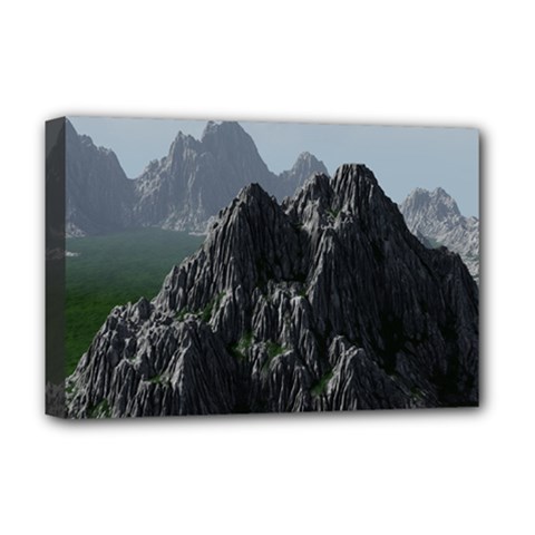 Terrain Mountain Rock Landscape Mountains Nature Deluxe Canvas 18  X 12  (stretched) by danenraven