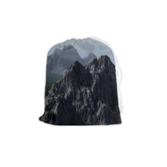 Terrain Mountain Rock Landscape Mountains Nature Drawstring Pouch (medium) by danenraven