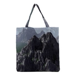 Terrain Mountain Rock Landscape Mountains Nature Grocery Tote Bag by danenraven