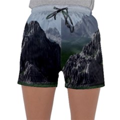 Terrain Mountain Rock Landscape Mountains Nature Sleepwear Shorts by danenraven