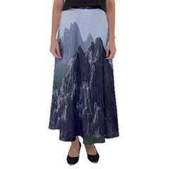 Terrain Mountain Rock Landscape Mountains Nature Flared Maxi Skirt by danenraven