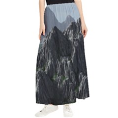 Terrain Mountain Rock Landscape Mountains Nature Maxi Chiffon Skirt by danenraven