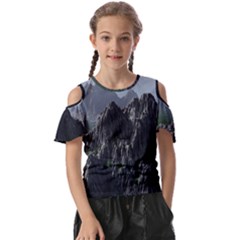 Terrain Mountain Rock Landscape Mountains Nature Kids  Butterfly Cutout Tee by danenraven