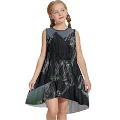 Terrain Mountain Rock Landscape Mountains Nature Kids  Frill Swing Dress by danenraven