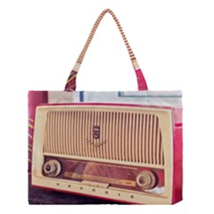 Radio Vintage Listen Retro Music Frequency Medium Tote Bag by danenraven