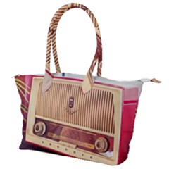 Radio Vintage Listen Retro Music Frequency Canvas Shoulder Bag by danenraven