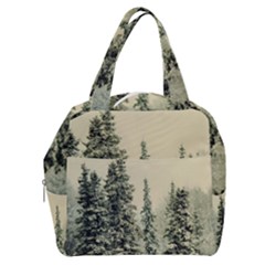 Winter Snow Frost Landscape Forest Trees Woods Boxy Hand Bag by danenraven