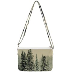 Winter Snow Frost Landscape Forest Trees Woods Double Gusset Crossbody Bag by danenraven